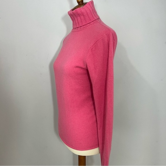 Kinross Pink Cashmere Sweater Knit Soft Comfy Turtleneck Cozy Warm Top Spring - Picture 8 of 9